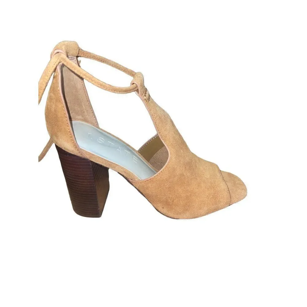 1. State Tilya Leather Block Heel Open Toe Sandals Size 7‎